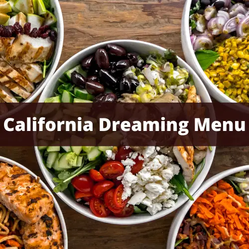 california dreaming restaurant menu