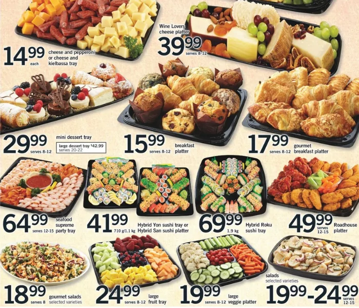 costco catering menu with prices