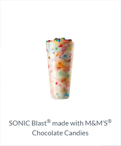 sonic blasts menu prices