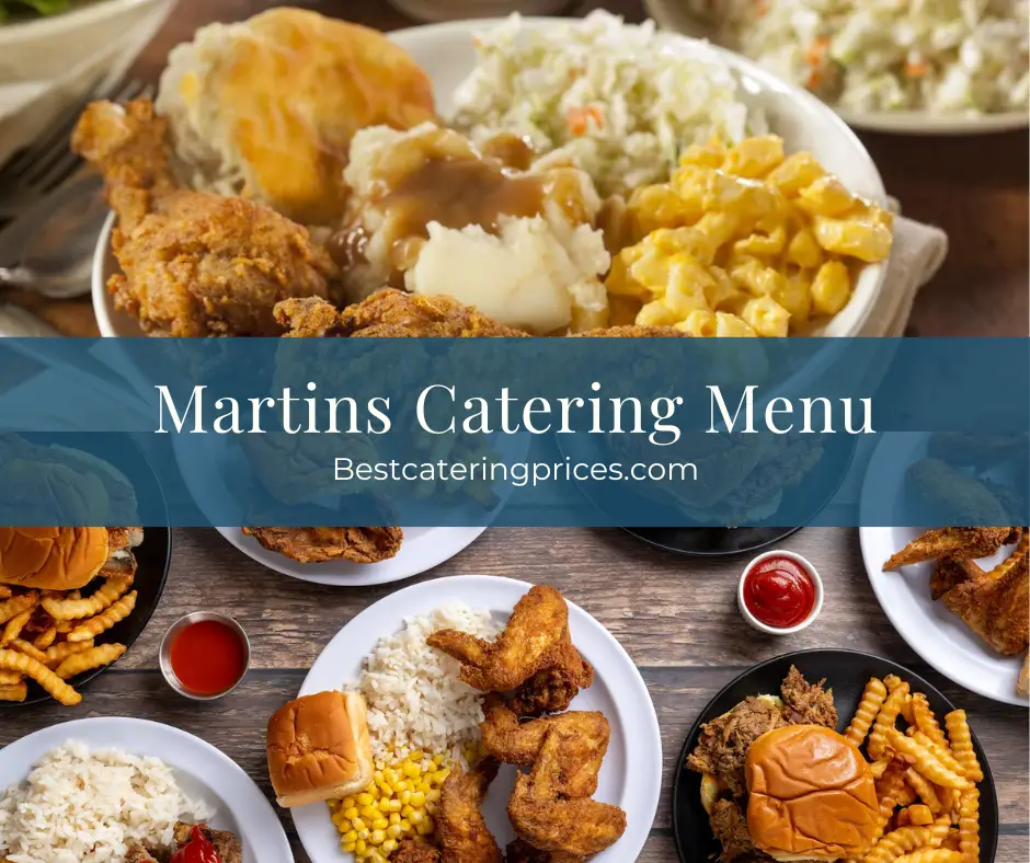 Martins Catering Menu with prices
