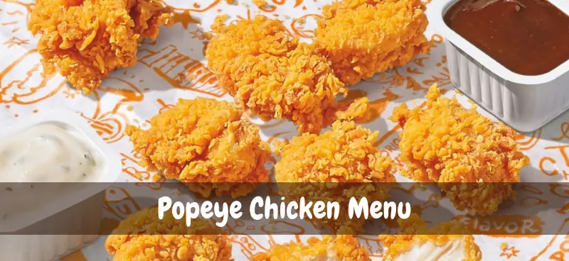 menu for popeyes chicken