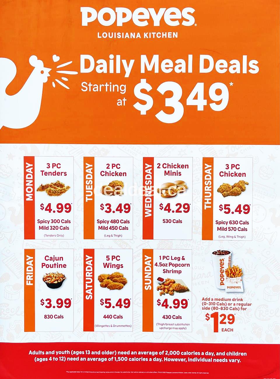 Popeyes daily specials