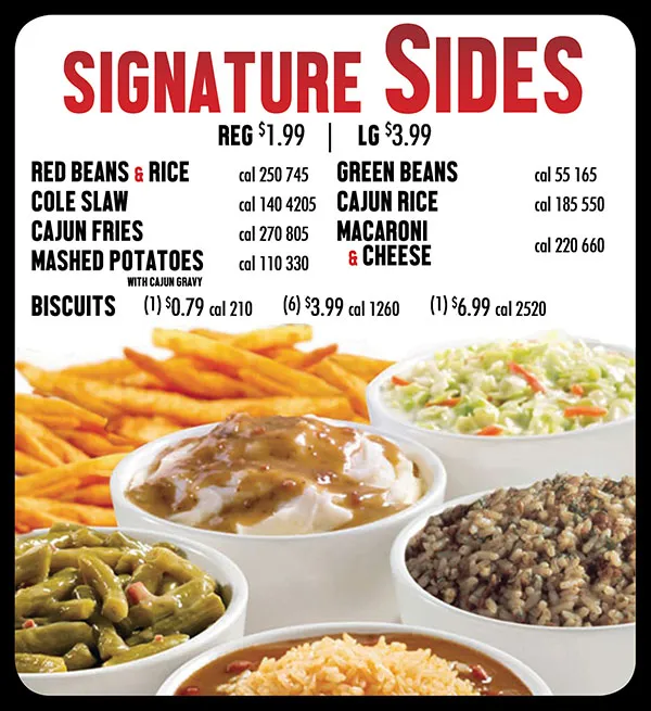 popeyes sides menu with prices